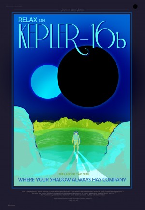 NASA travel poster for Kepler 16b